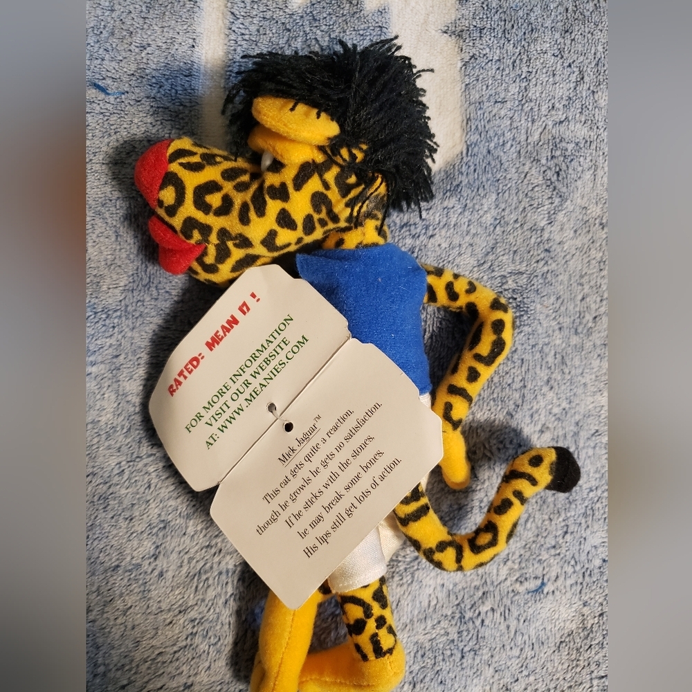 Vintage 1998 Idea Factory Infamous Meanies "Mick Jaguar" 8in. Plush - Picture 3 of 4